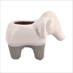 Terra Cotta White Gray Elephant Plant Holder
